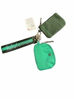 Lululemon Dual Pouch Wristlet Wallet Keychain - with Word Mark on Strap - NWT